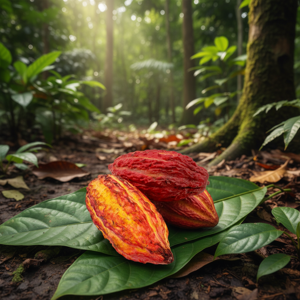 Fresh cacao beans