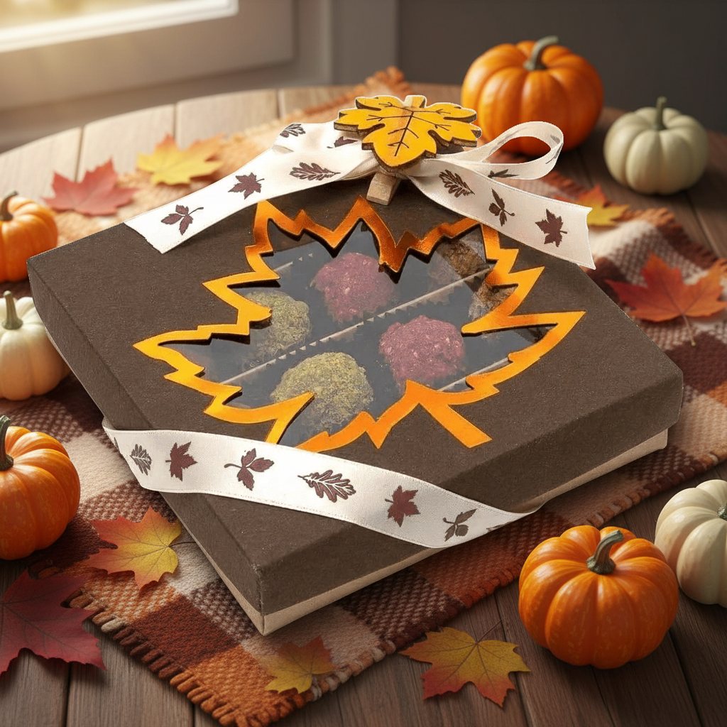 Autumn boxes of truffles