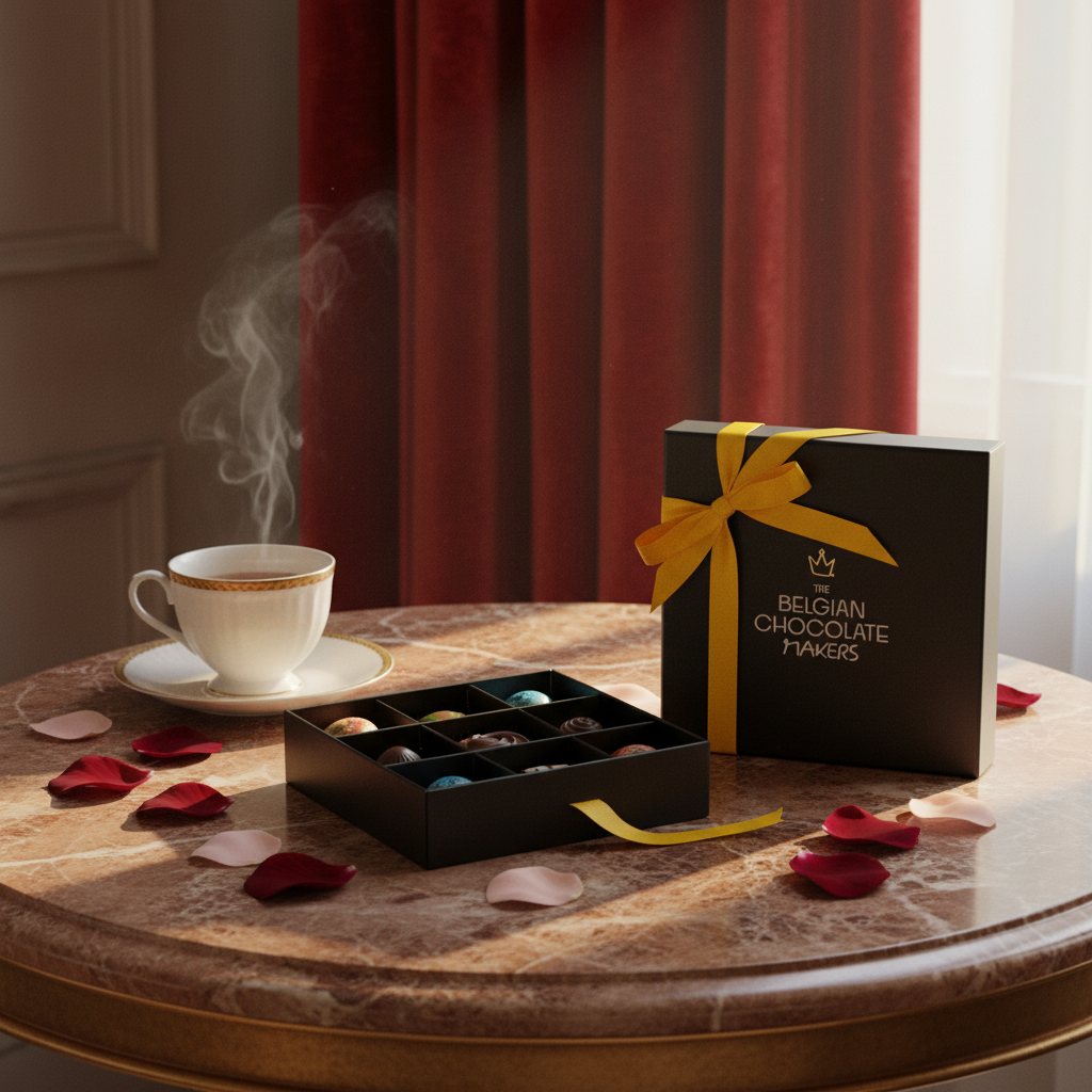 Luxus-Schachtel mit 9 Schokoladenpralinen 135g