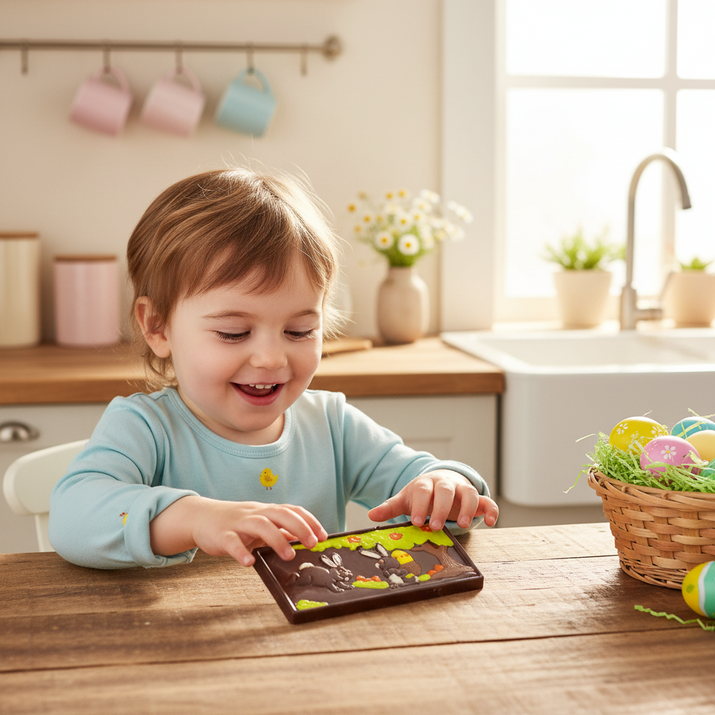 Ostertafel aus dunkler Schokolade 120g