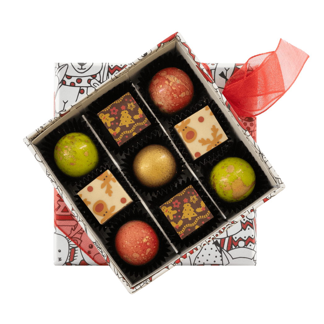 Weihnachtspackung 9 Pralinen 135g