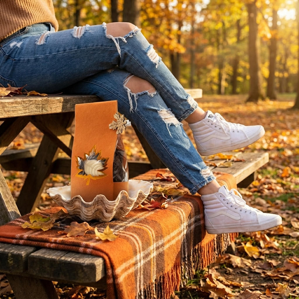 Mischung aus Schokoladen-Herbstblättern