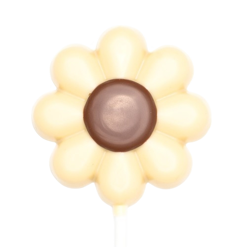 Lollipop-Blume aus weißer Schokolade
