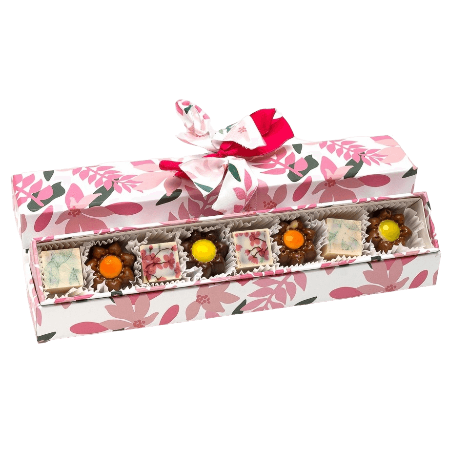 Frühlingskarton mit 7 Pralinen 135g