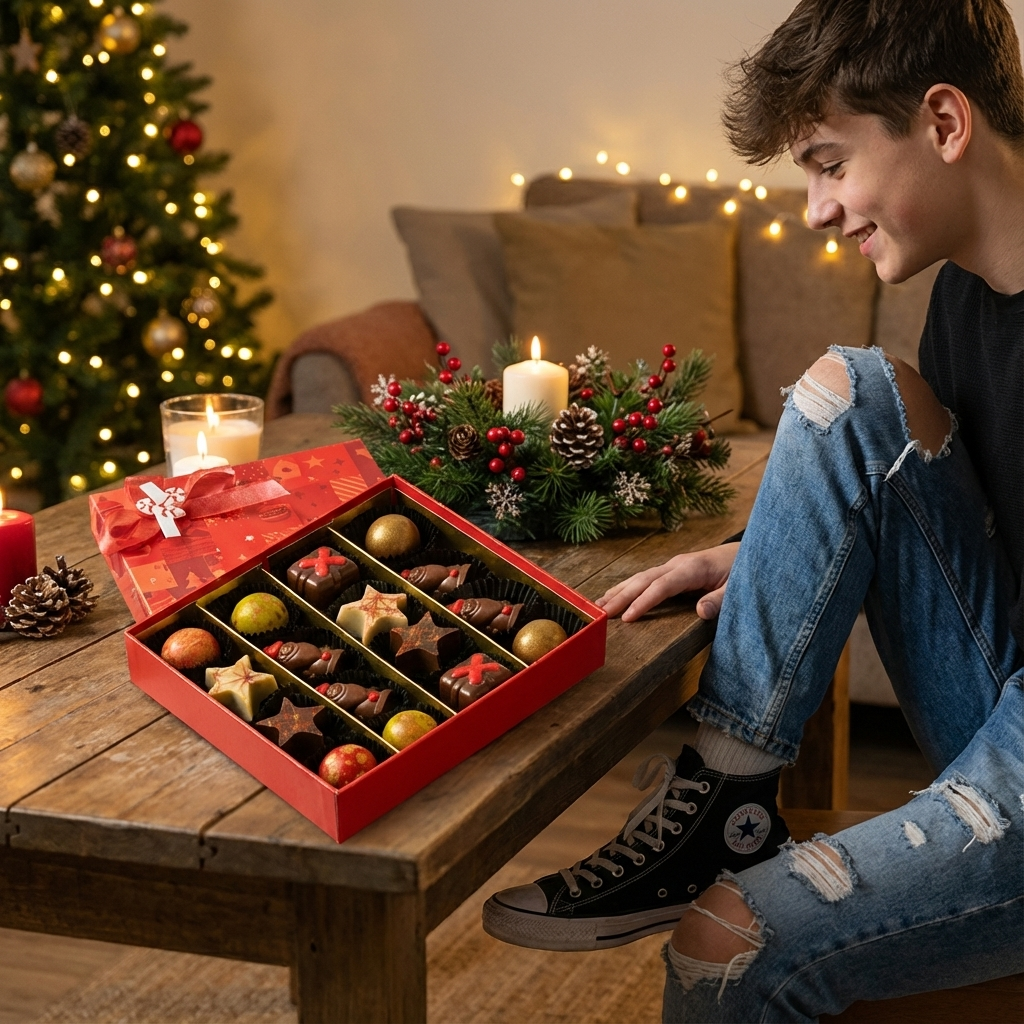Weihnachten 16 Pralinen Schachtel ho-ho-ho 240g