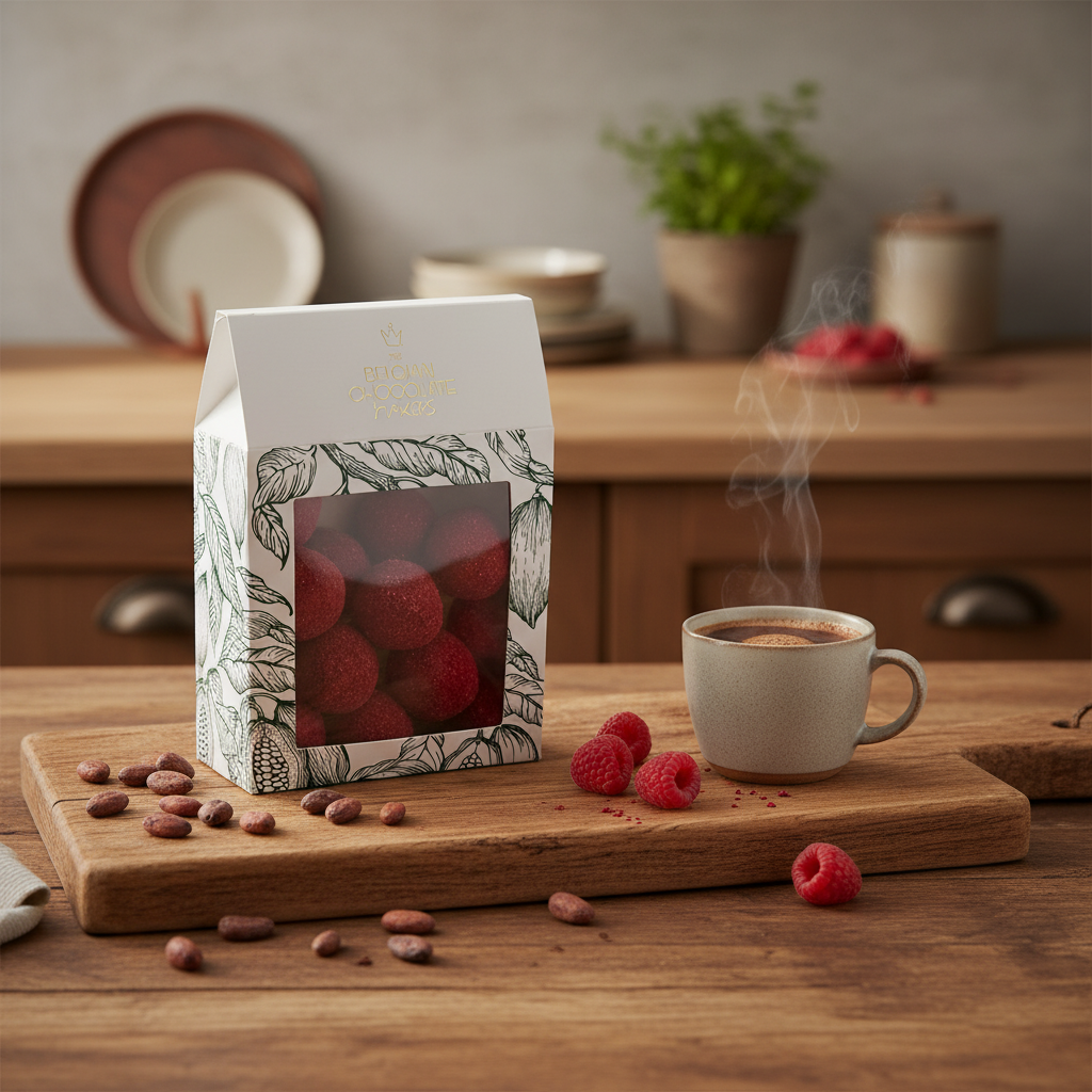 Beutel belgische Trüffel mit Himbeerüberzug 160g