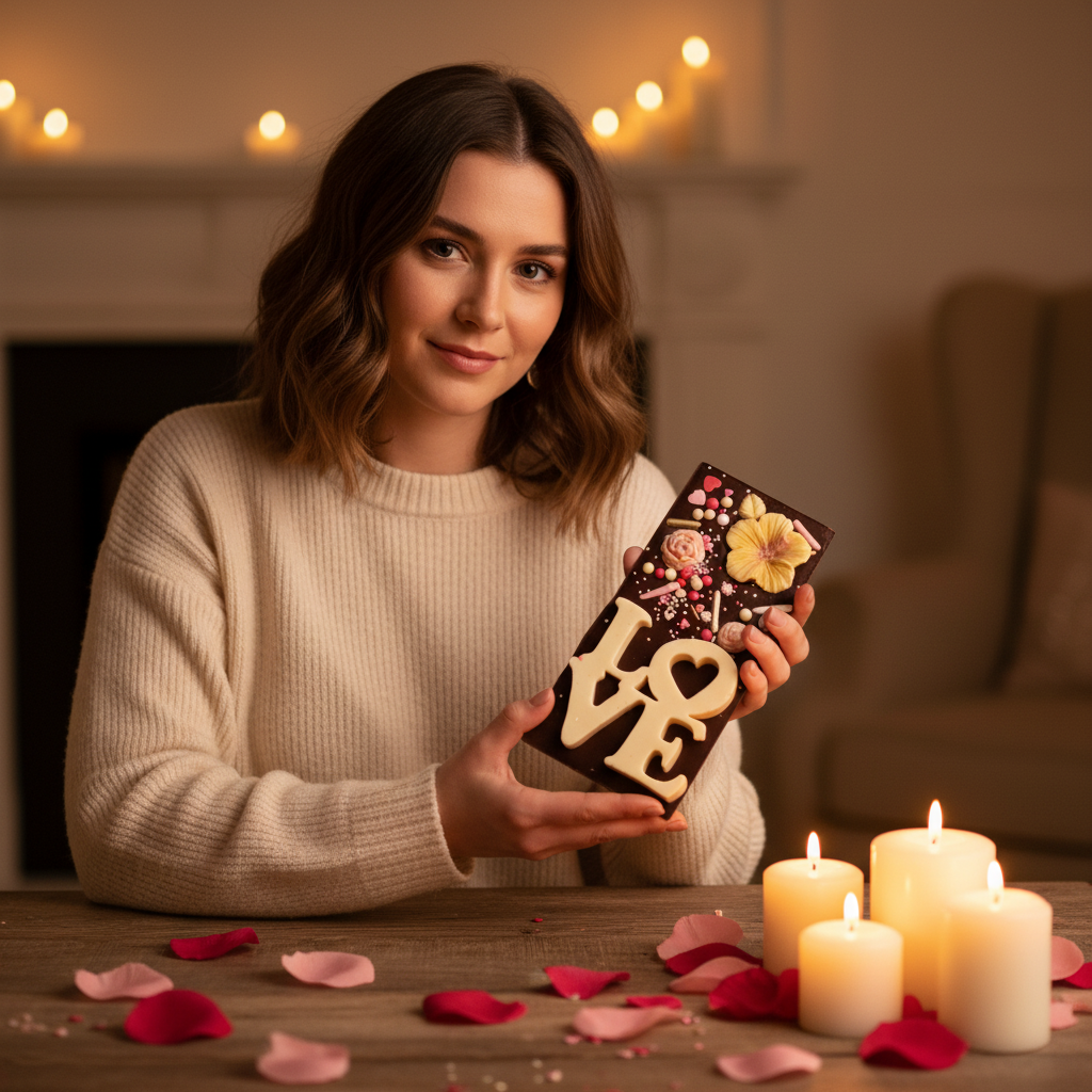 Rote Zartbitterschokolade Love Bar 120g