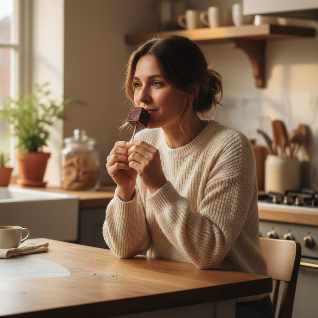 Dunkle Schokoladenstange