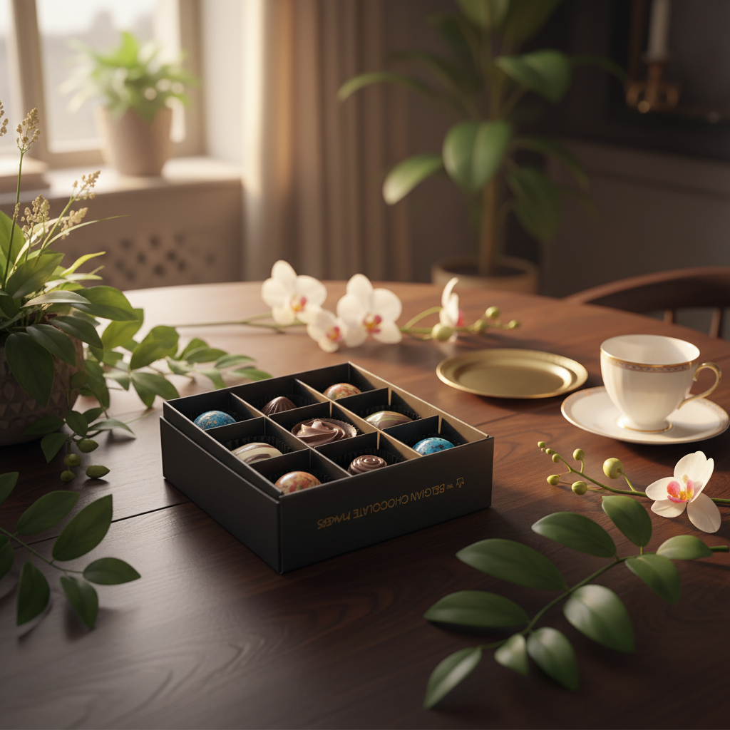 Luxus-Schachtel mit 9 Schokoladenpralinen 135g