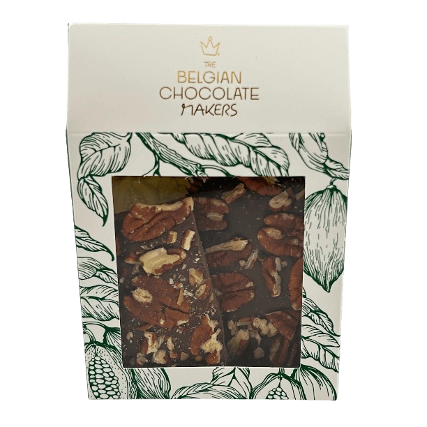 Riegel aus Zartbitterschokolade mit Pekannuss