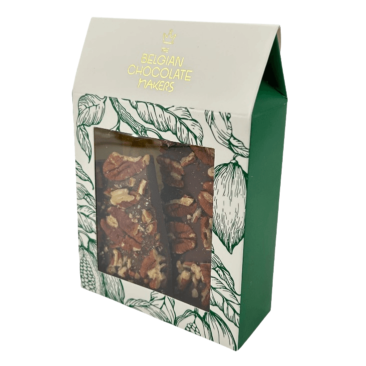 Riegel aus Zartbitterschokolade mit Pekannuss