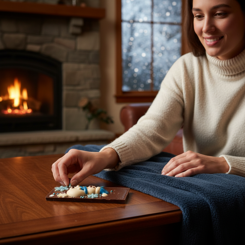 Wintertafel aus dunkler Schokolade 120g