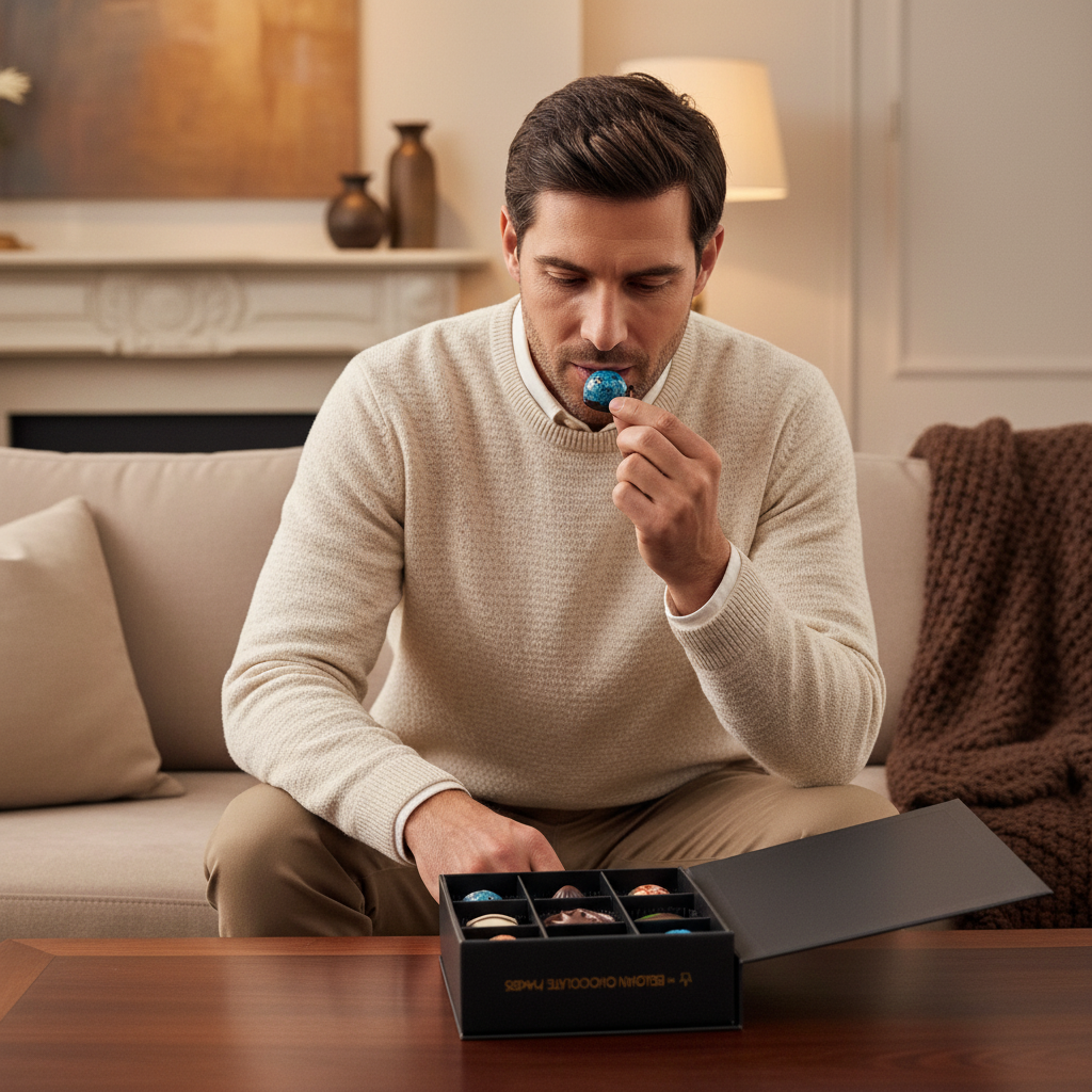 Luxus-Schachtel mit 9 Schokoladenpralinen 135g