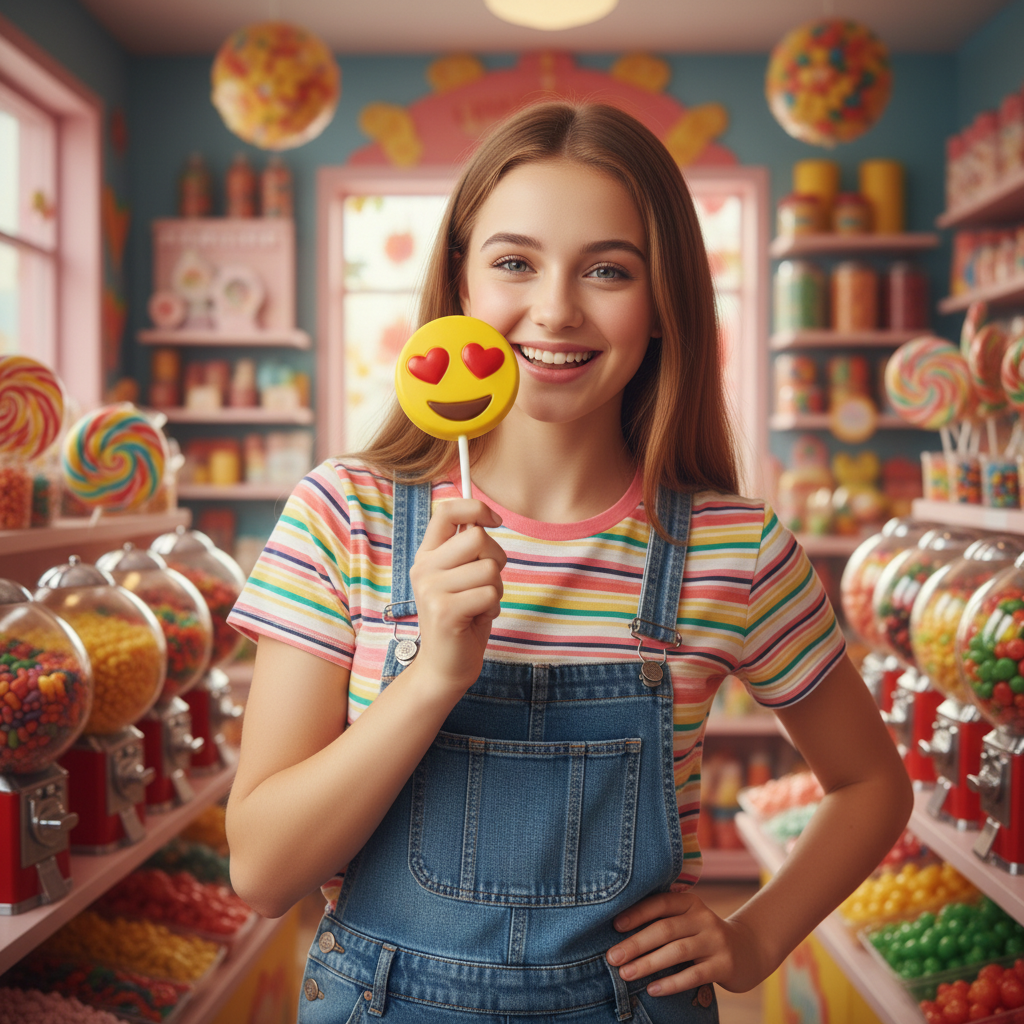 Schokoladen-Lolli-Emoji Liebe