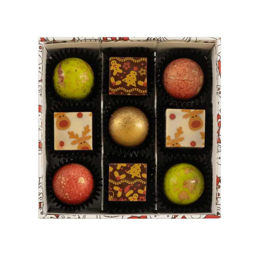 Weihnachtspackung 9 Pralinen 135g