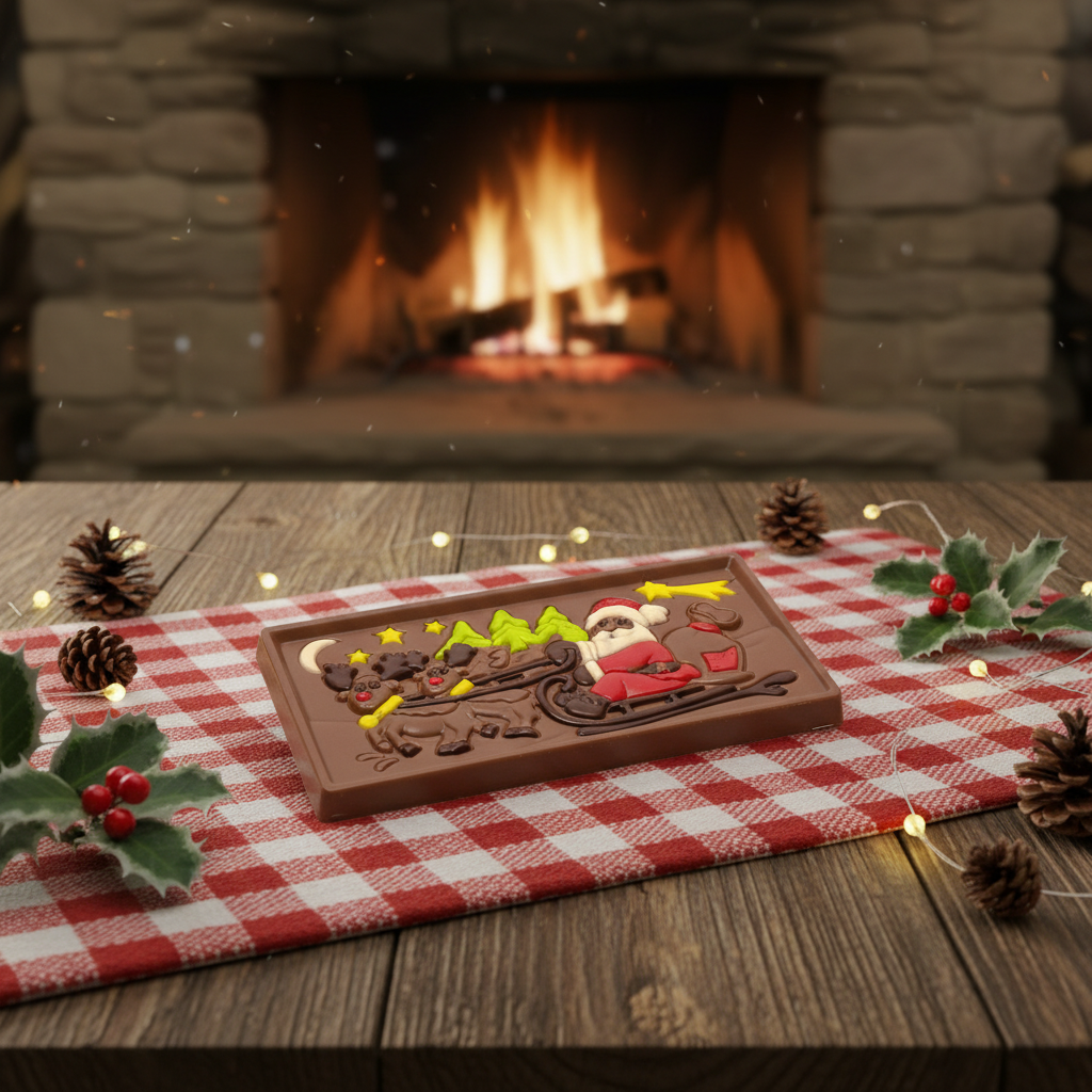 Vollmilchschokolade Weihnachtsmann auf dem Schlitten 105g