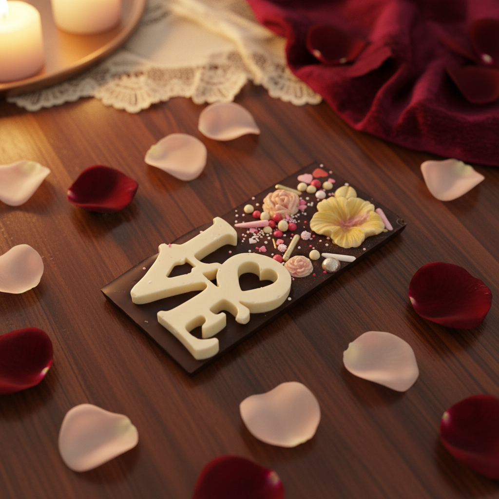 Rote Zartbitterschokolade Love Bar 120g