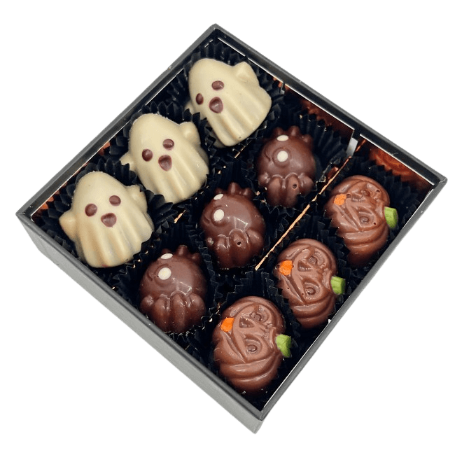 Halloween Schachtel mit 9 belgischen Pralinen 135g