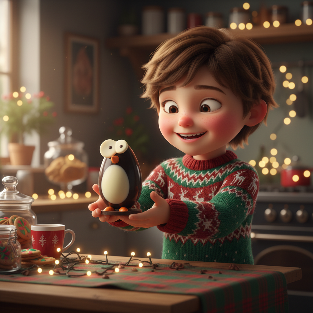 Pinguin 3D (dunkle Schokolade) 300 Grs