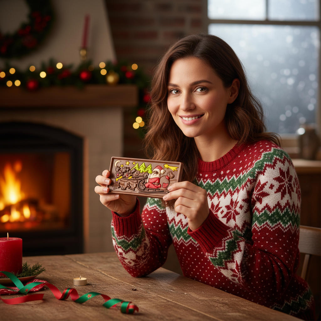 Vollmilchschokolade Weihnachtsmann auf dem Schlitten 105g