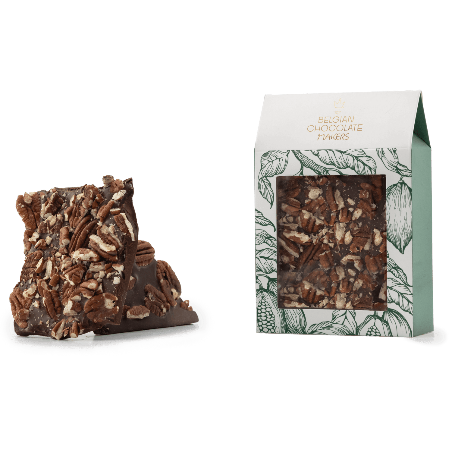 Riegel aus Zartbitterschokolade mit Pekannuss