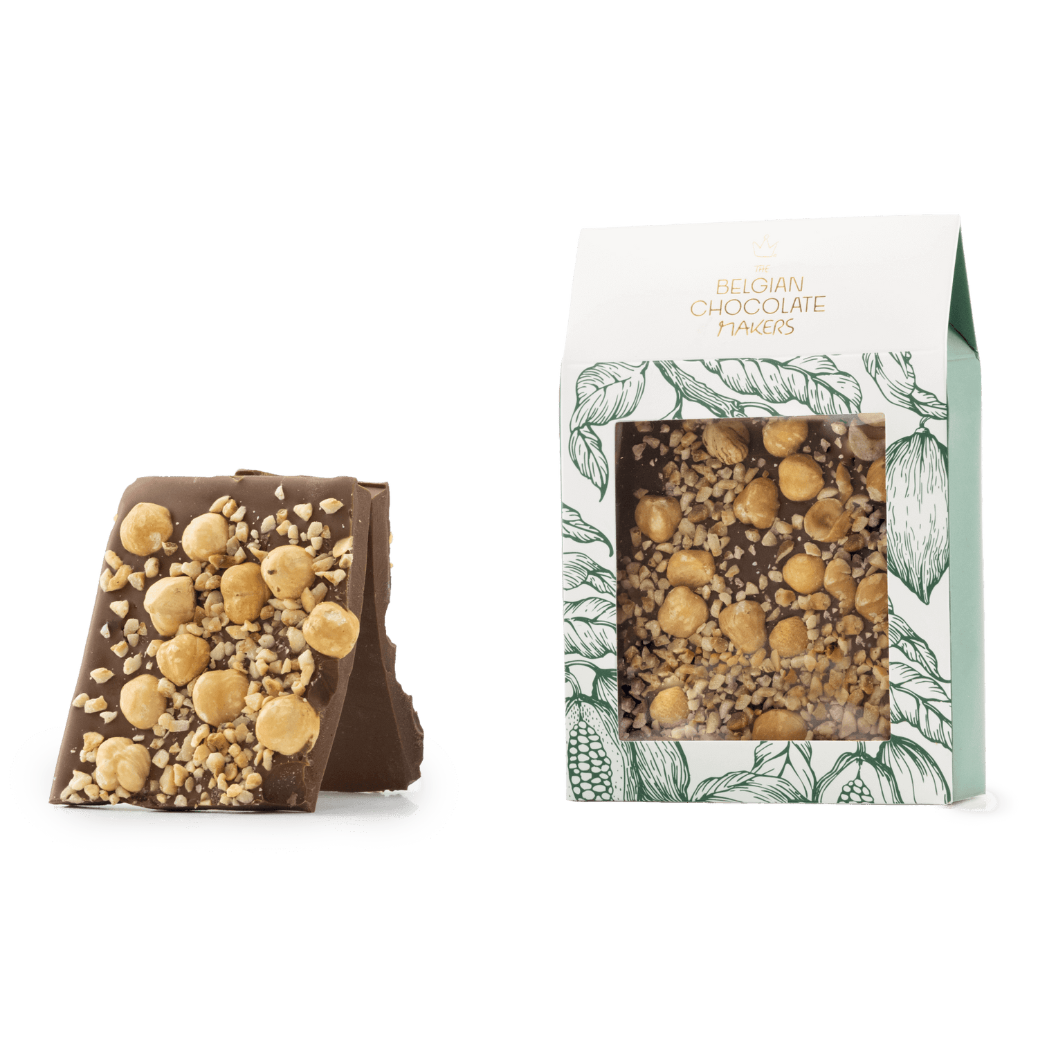 Vollmilchschokoladenbruch mit Haselnüssen