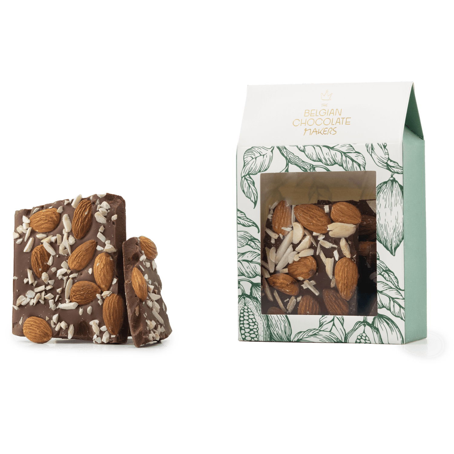 Vollmilchschokoladenbruch mit Mandeln