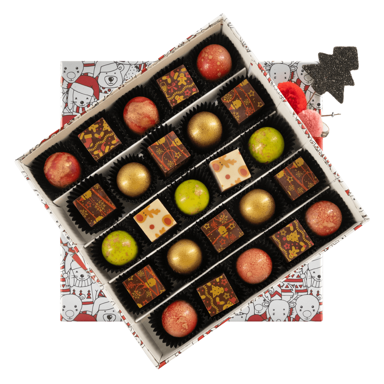Weihnachtsbox 25 Pralinen 375g