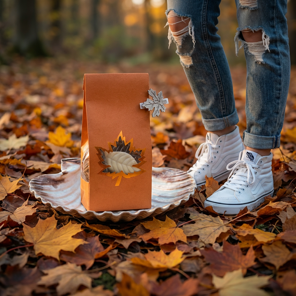 Mischung aus Schokoladen-Herbstblättern