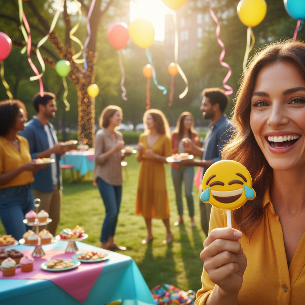 Schokoladenlutscher Freude Emoji