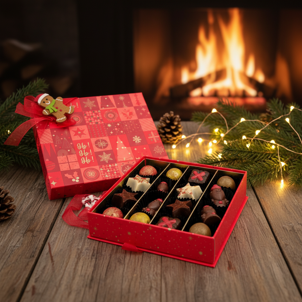 Weihnachten 16 Pralinen Schachtel ho-ho-ho 240g