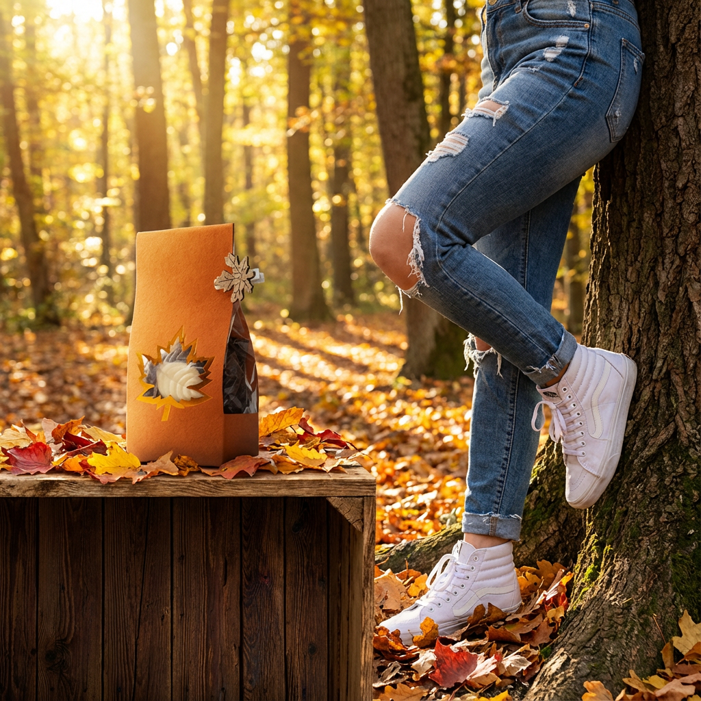 Mischung aus Schokoladen-Herbstblättern