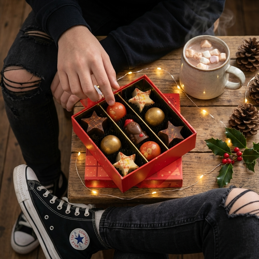 Weihnachten 9 Pralinen Schachtel ho-ho-ho 135g