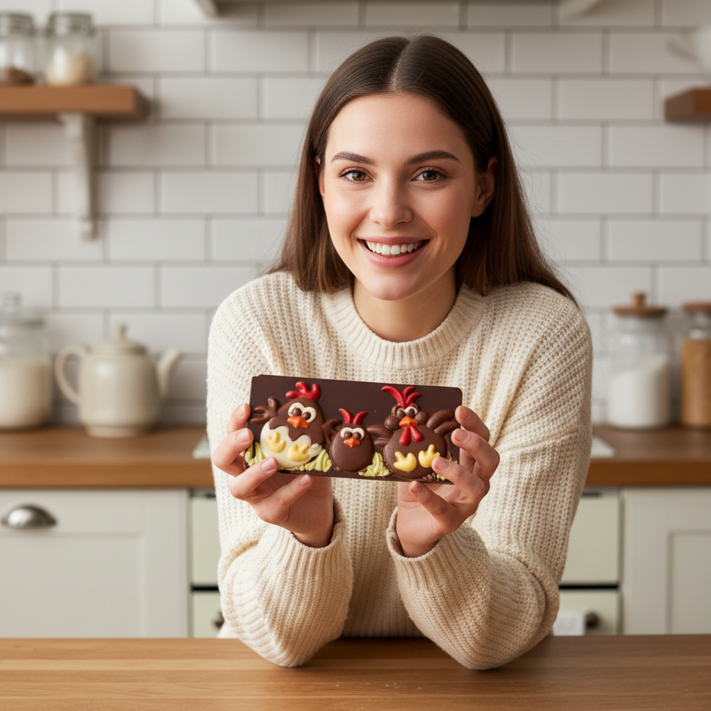 Ostereier aus Zartbitterschokolade, Tafel 105g