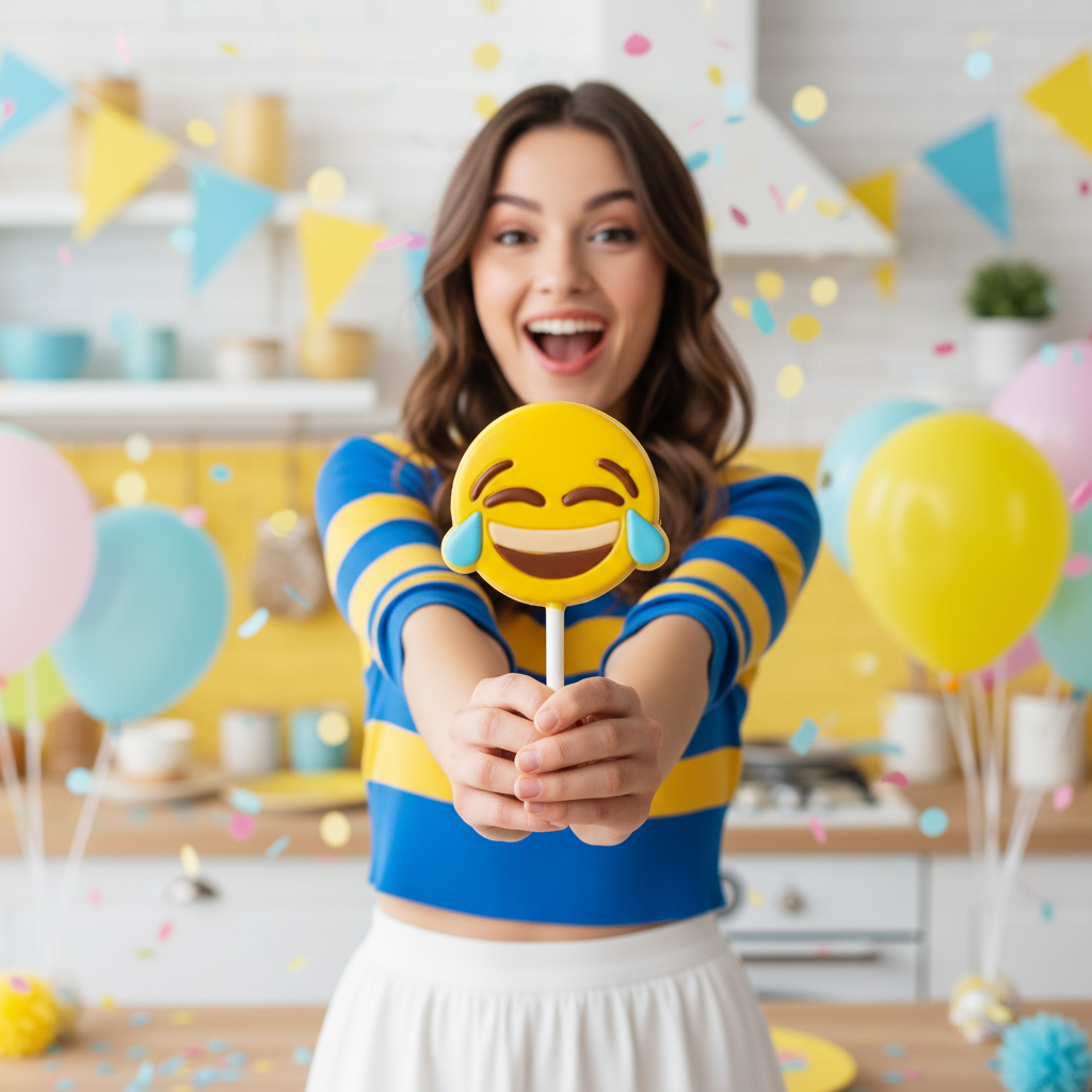 Schokoladenlutscher Freude Emoji