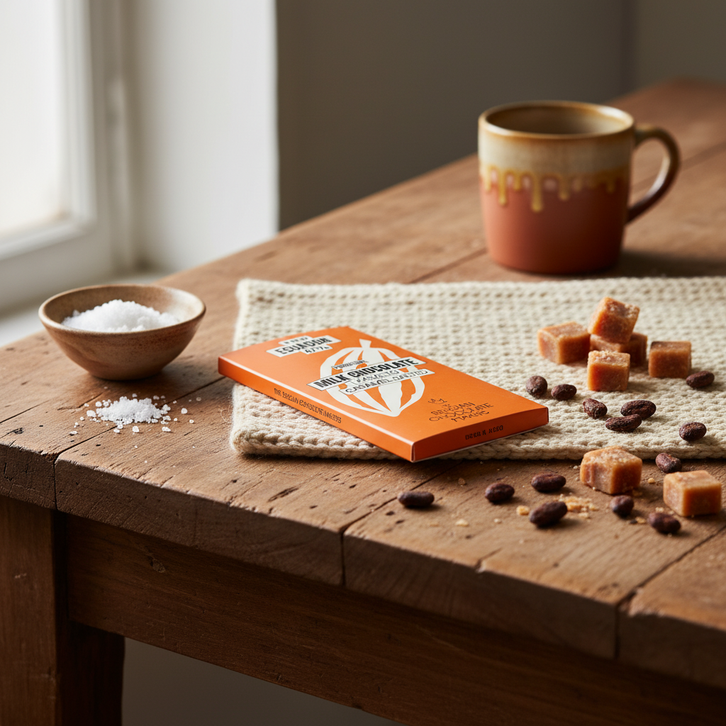 Schokoladentafel Kasalto Herkunft Ecuador 47% gesalzenes Karamell