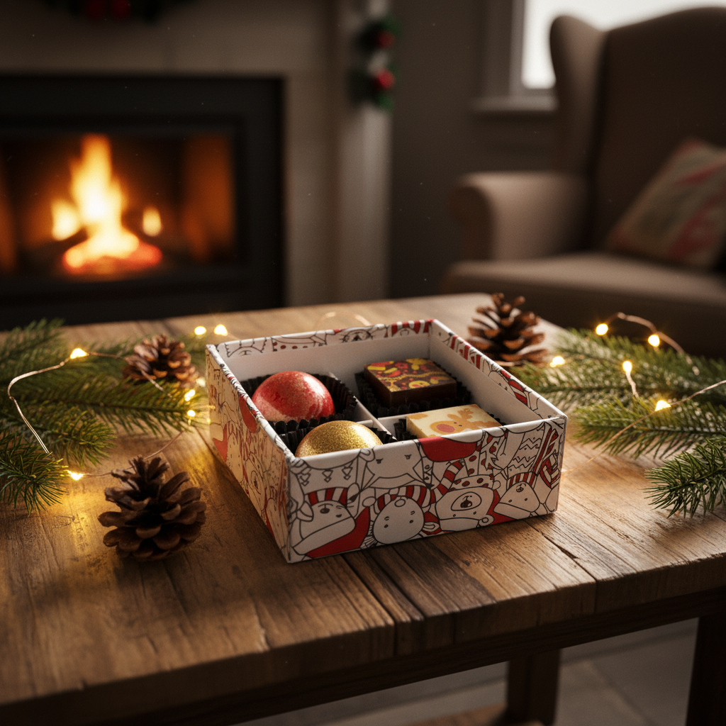 Weihnachtsbox 4 Pralinen 50g