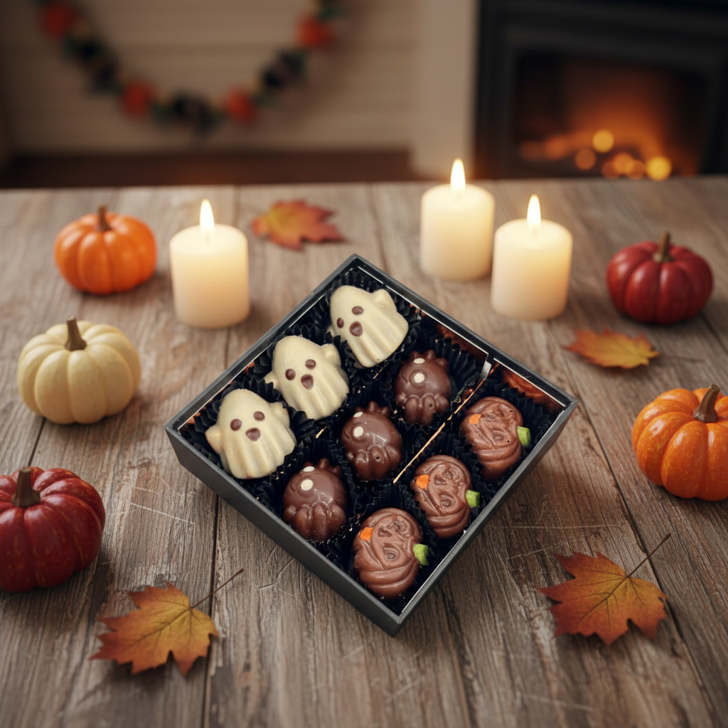 Halloween Schachtel mit 9 belgischen Pralinen 135g