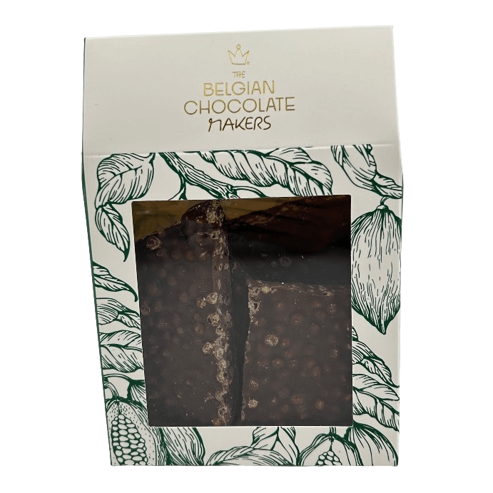 Riegel aus dunkler Schokolade mit Puffreis