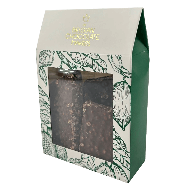 Riegel aus dunkler Schokolade mit Puffreis