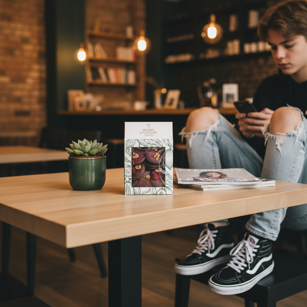 Vollmilchschokolade mit Walnüssen, Preiselbeeren, schwarzen Johannisbeeren und Himbeerstückchen