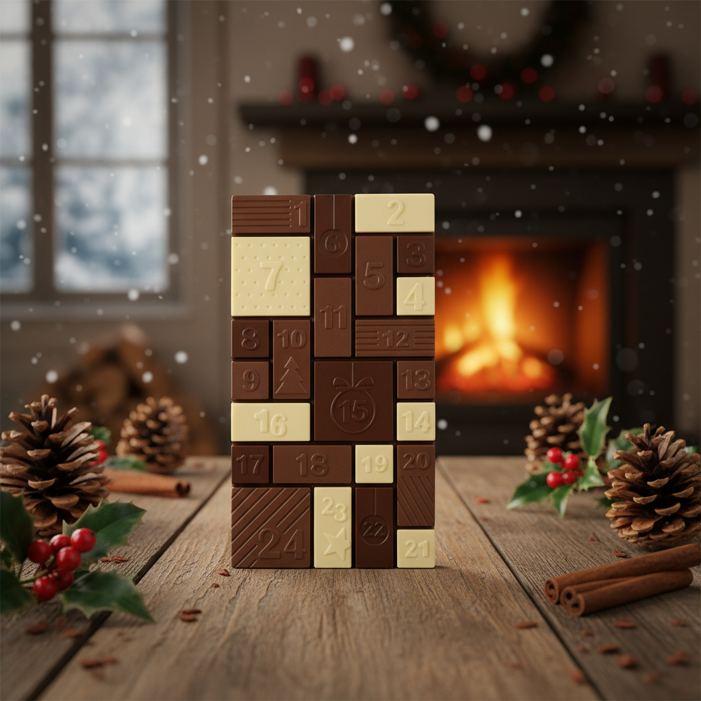 Vollmilchschokolade Weihnachts-Adventskalender 200g