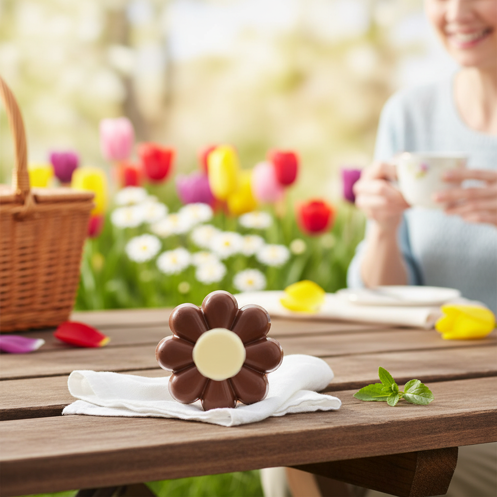 Milchschokoladen-Lollipop-Blume