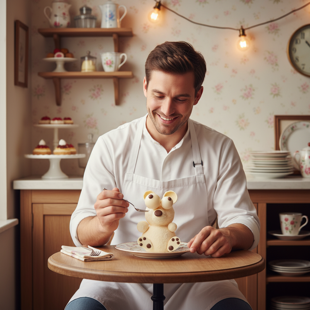 Weißer Schokoladenbär 3D