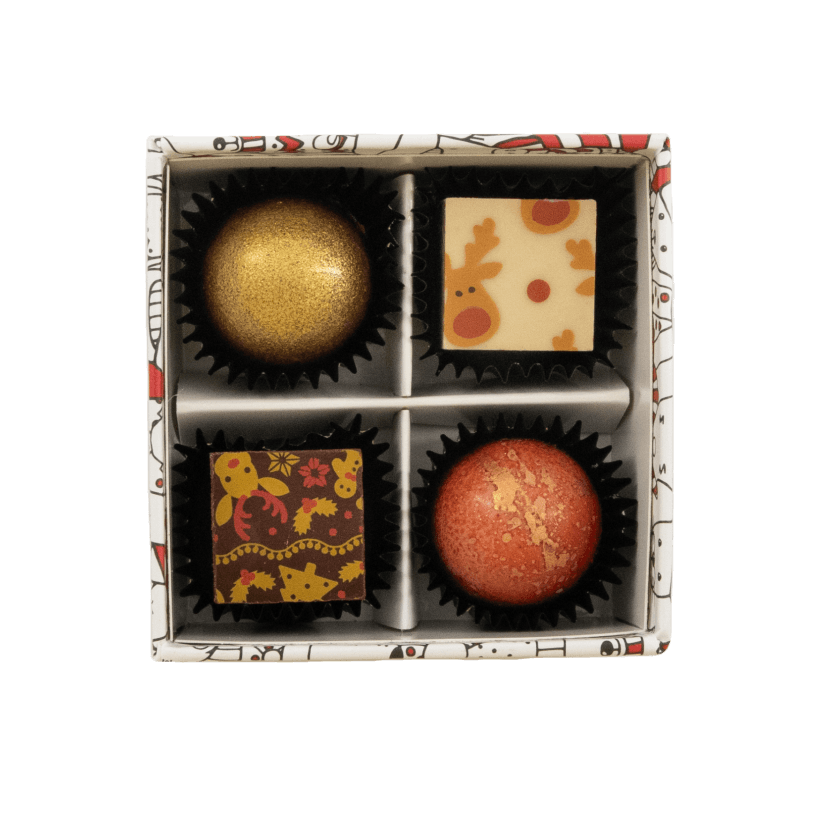 Weihnachtsbox 4 Pralinen 50g